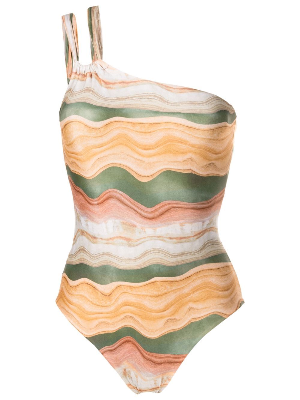 Miusha one-shoulder swimsuit - Brown