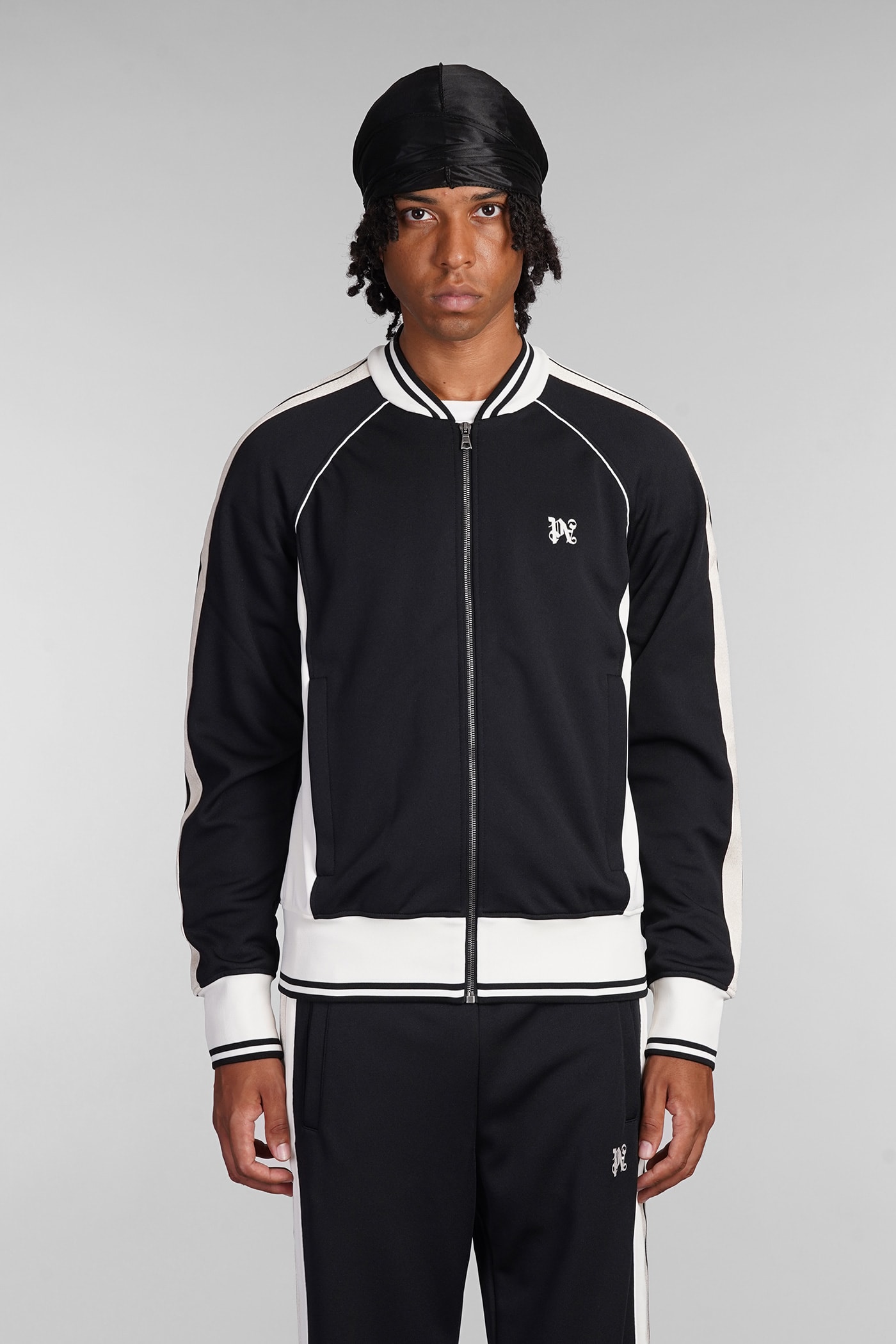 Logo-embroidered bomber jacket - Black