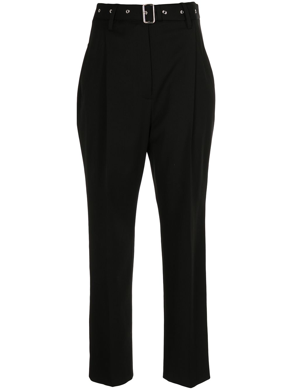 Cropped suiting carrot leg trousers - Black