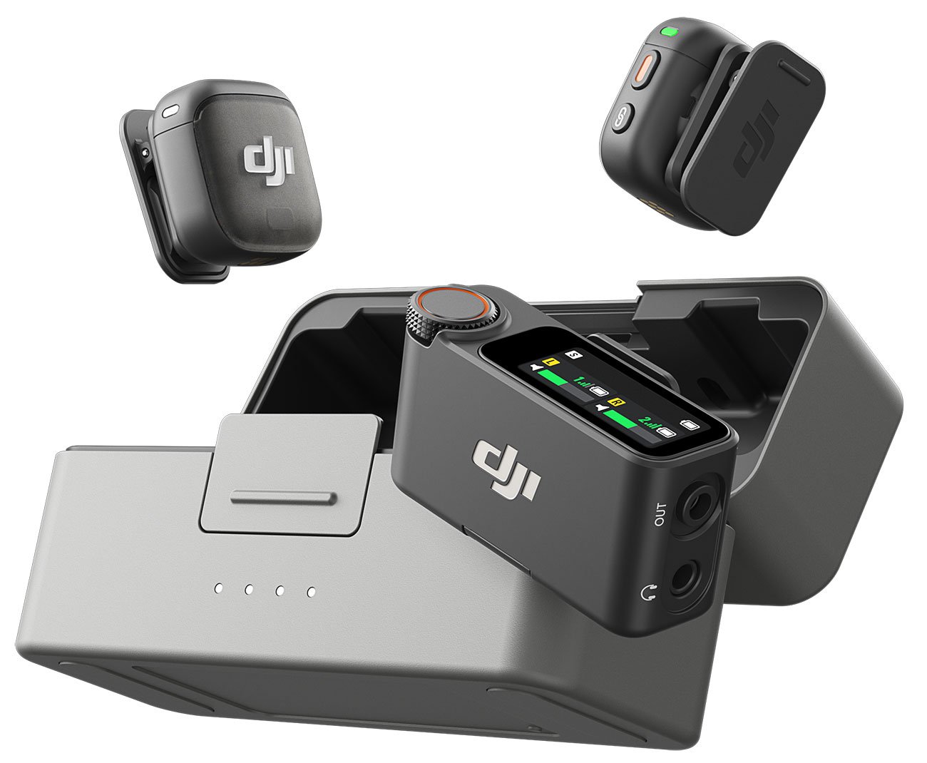 MIC 3 Advanced Mini Wireless Microphone (2 TX + 1 RX + Charging Case) in Black