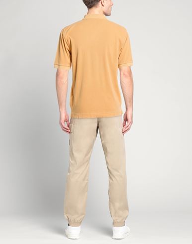 Man Polo shirt Orange Size L Cotton, Elastane