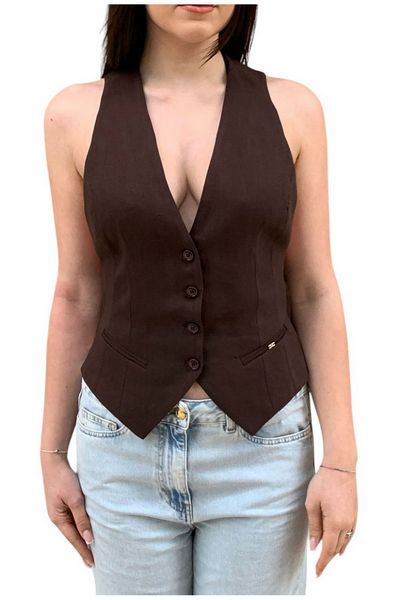 Elisabetta Franchi Gabardine Waistcoat