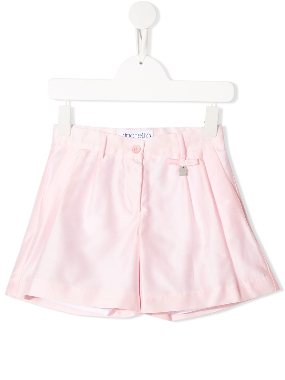 Pleated detail high-waisted shorts - Pink