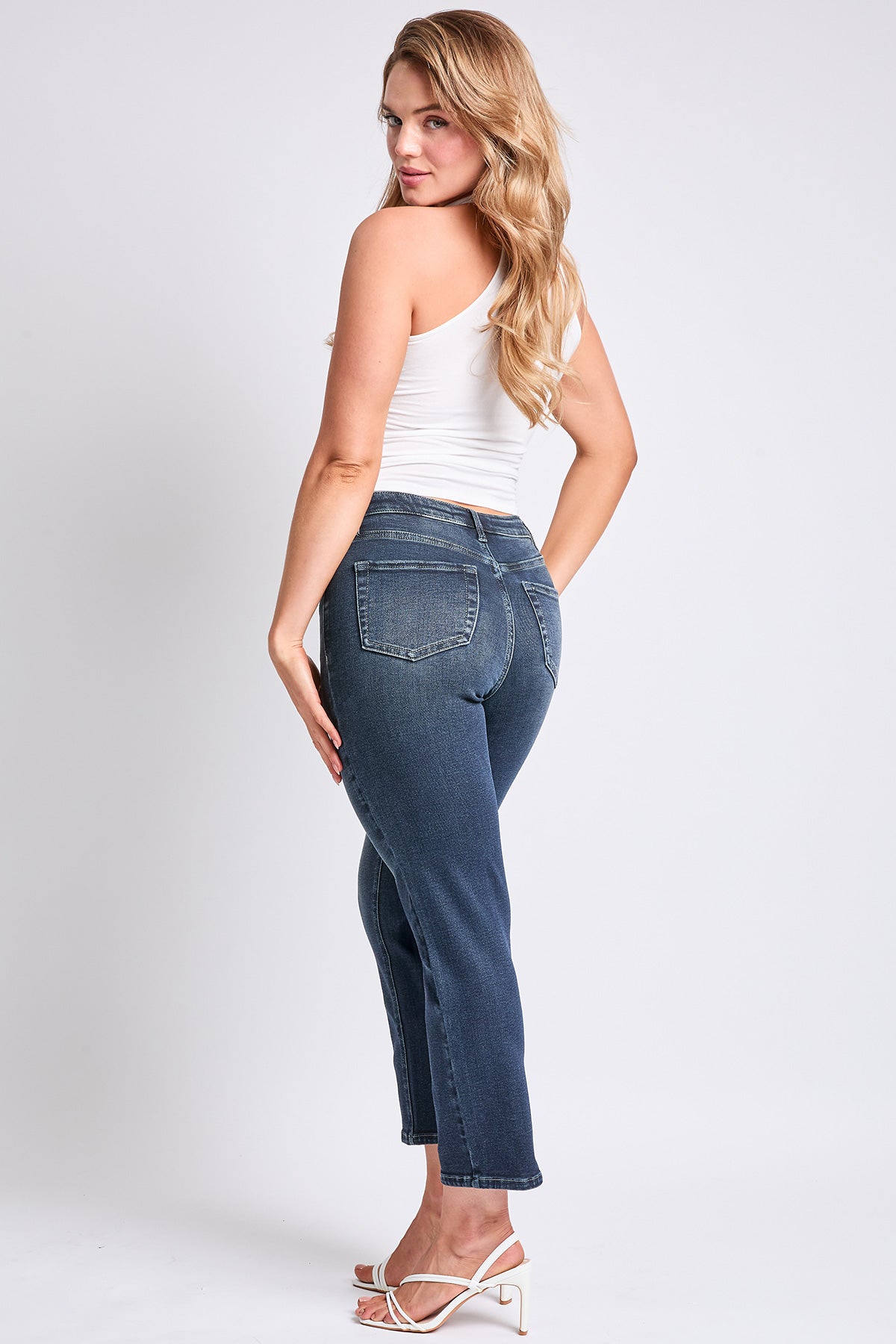 Women's Luxe High Rise Vintage Stretch Straight Jeans