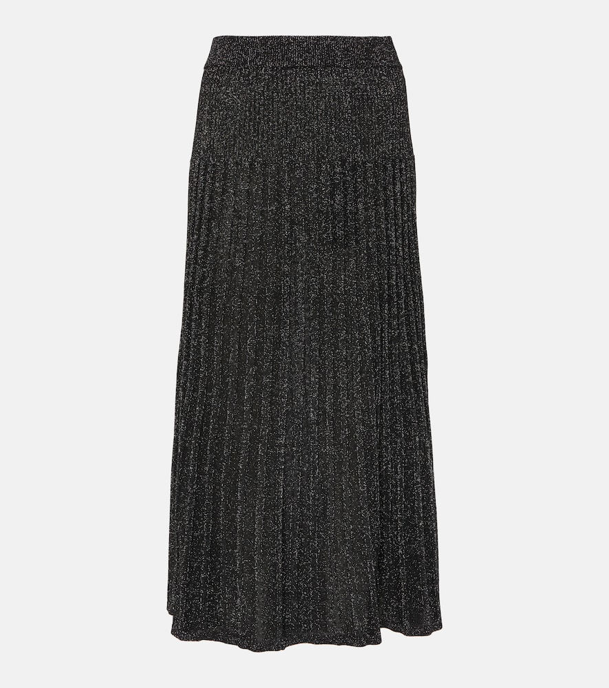Ribbed-kit Lurex® midi skirt