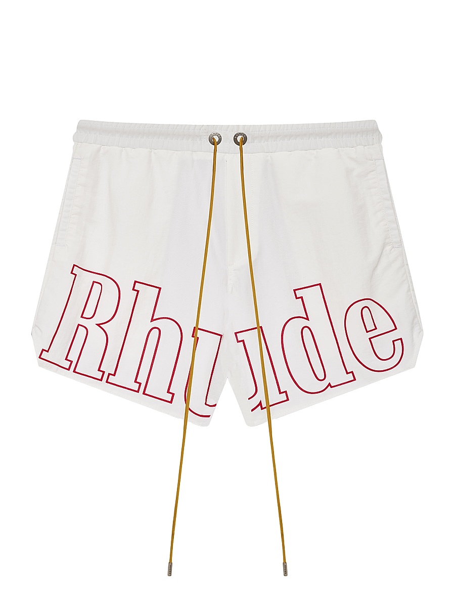 Men's Logo Track Shorts - White Red