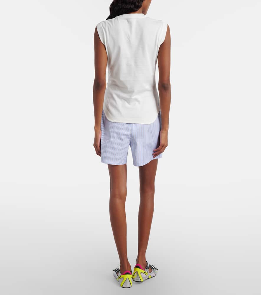 Striped cotton shorts