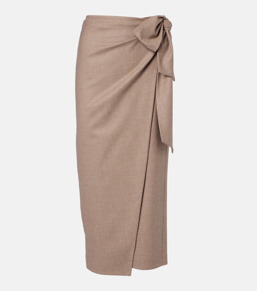 Bingo cashmere-blend wrap skirt
