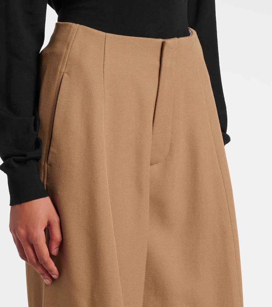 High-rise virgin wool wide-leg pants