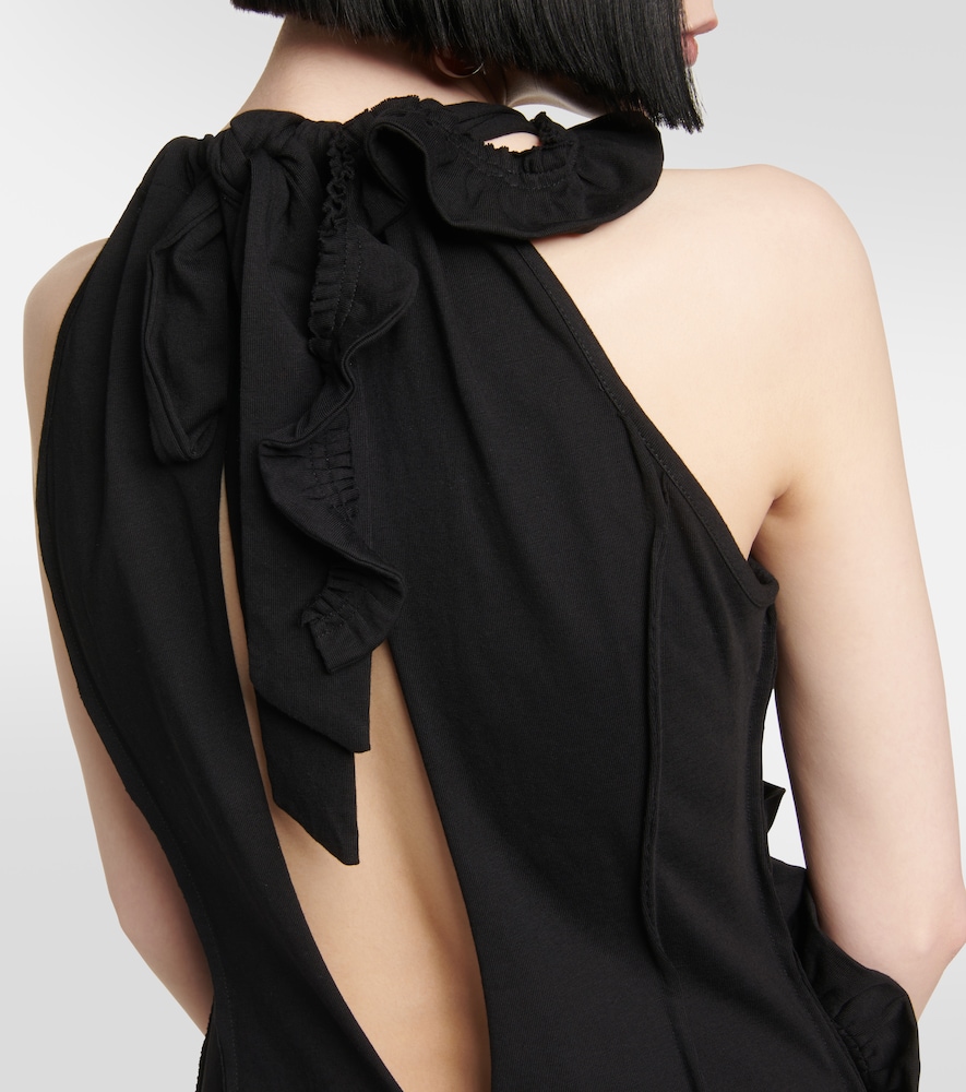 Ruffle-trimmed cotton jersey maxi dress