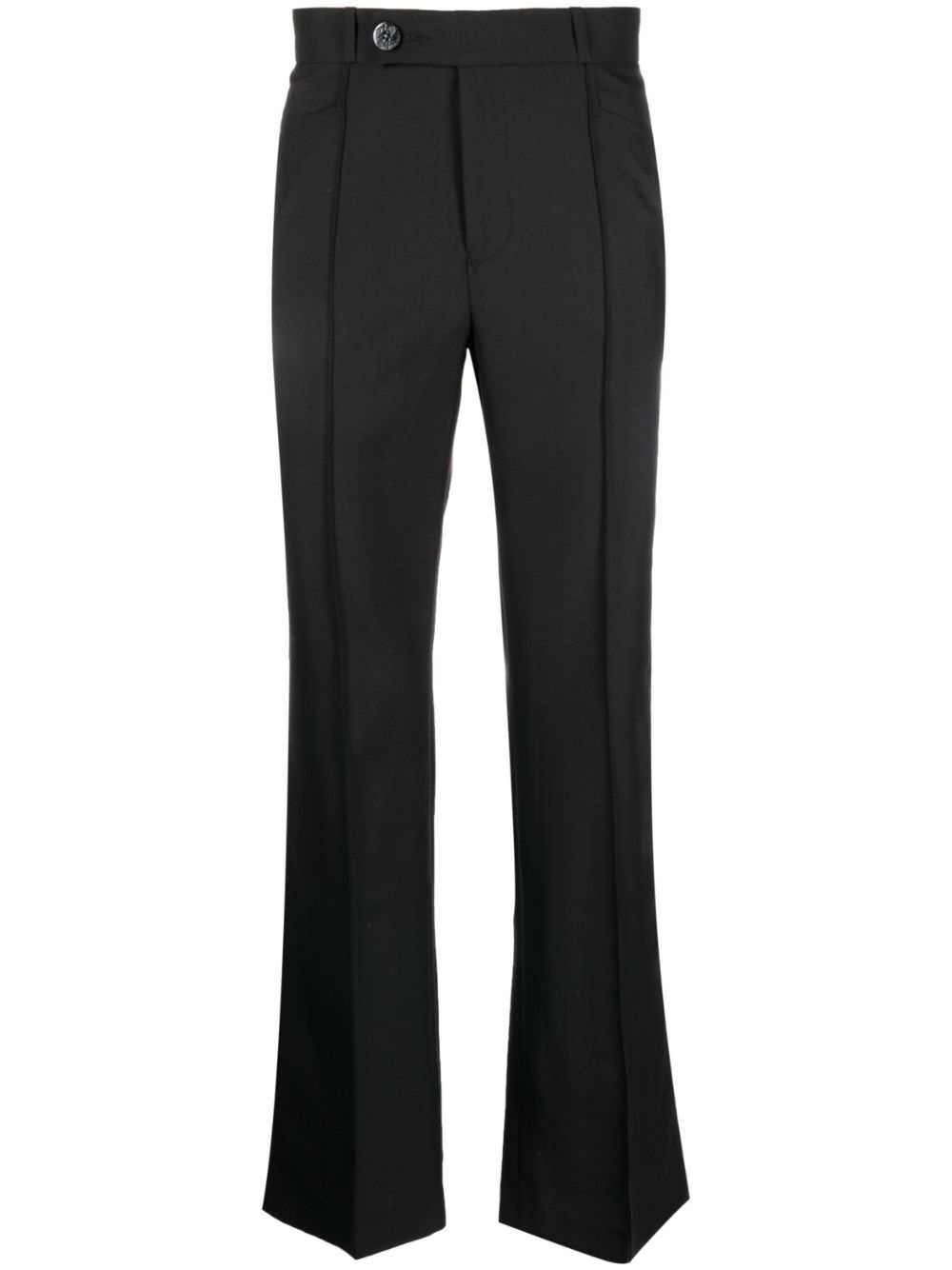 Off-centre straight-leg trousers - Black