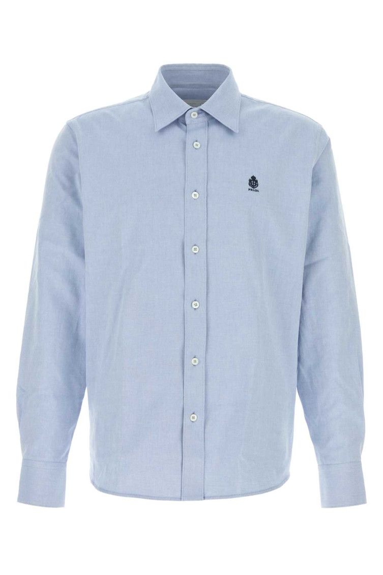 Prada - cotton shirt regular fit rounded he