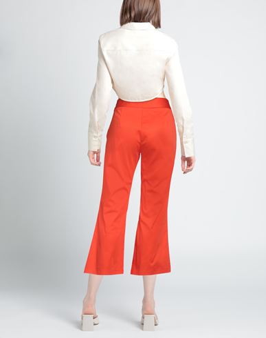 Luckylu Milano Woman Pants Orange Size 8 Cotton, Elastane