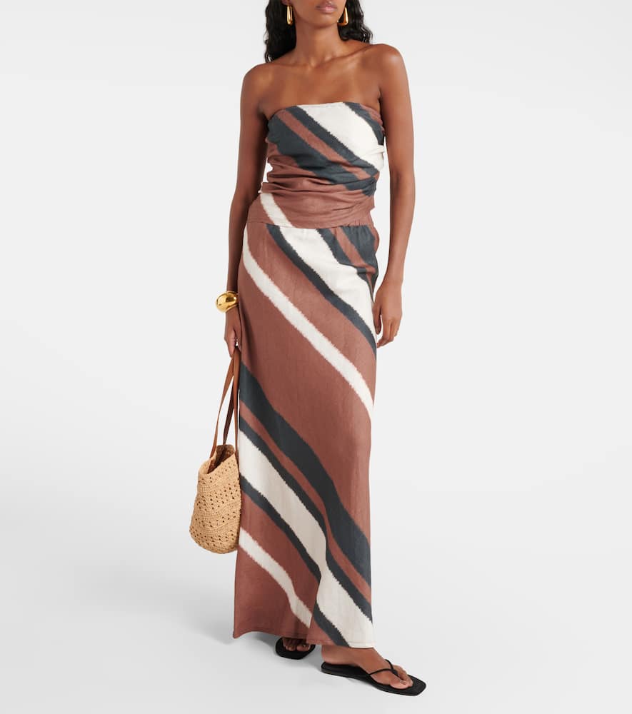 Faithfull Dalicenca striped linen maxi skirt