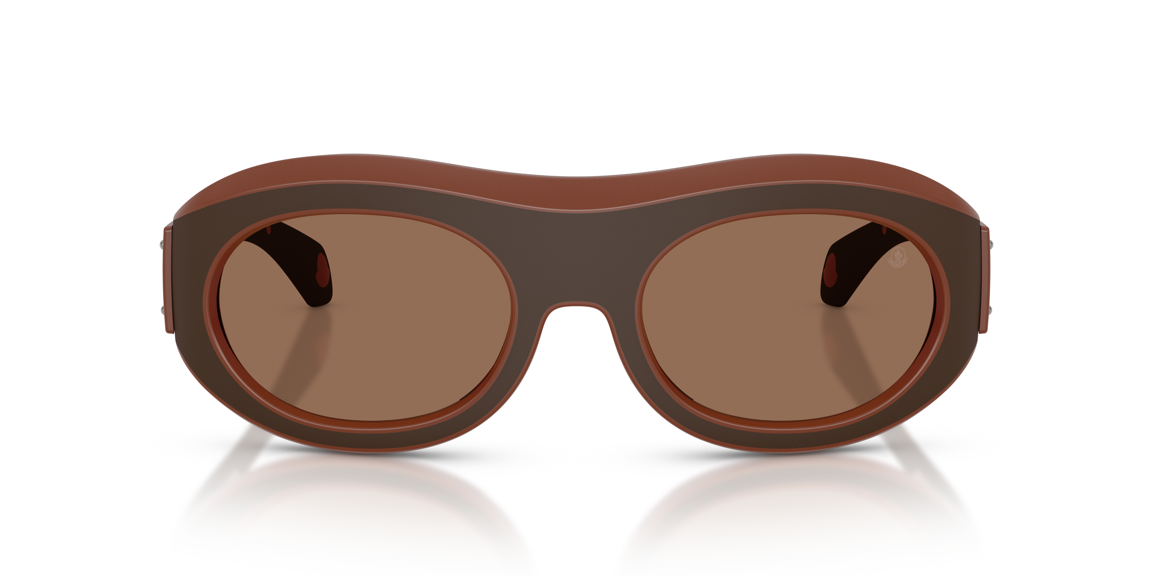 Moncler Unisex Moncler ME8015U RAMILLON 503573 Sunglasses Injected Brown Brown Round Norma