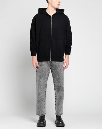 Man Sweatshirt Black Size S Cotton, Polyester