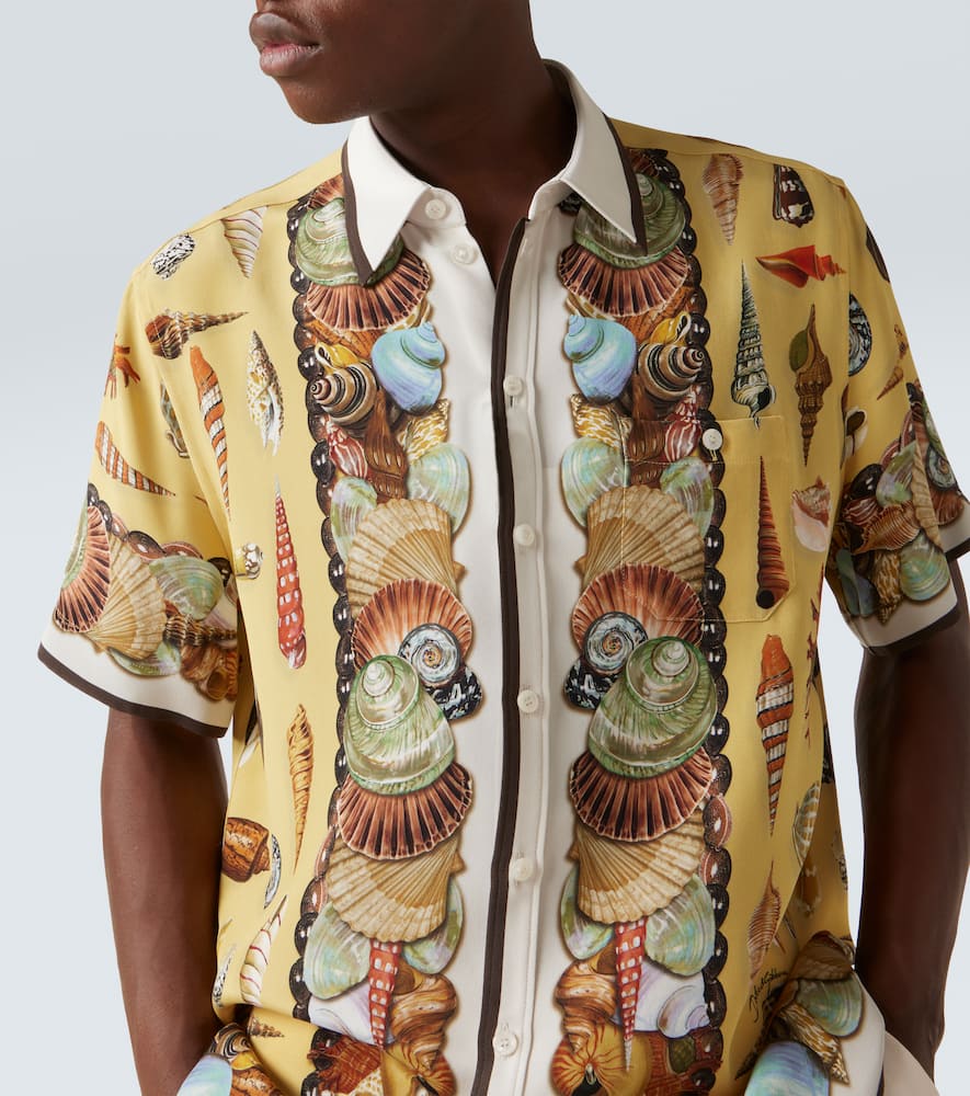 Printed silk crêpe shirt