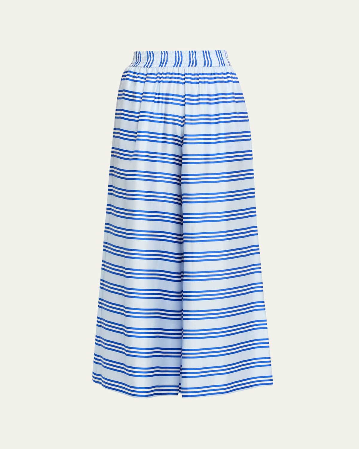 Wide-Leg Striped Silk Pants
