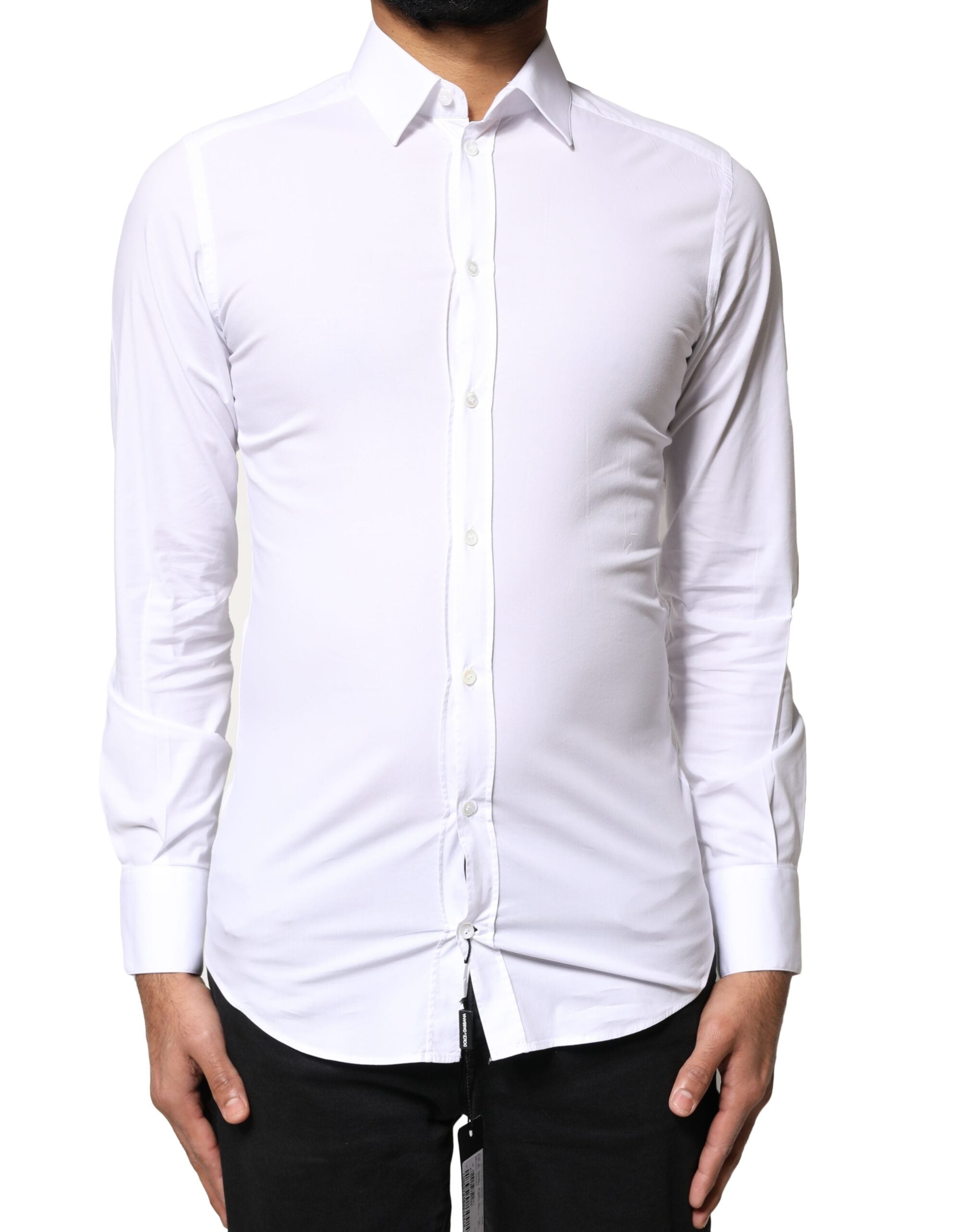 Cotton Elastane Dress Shirt — White