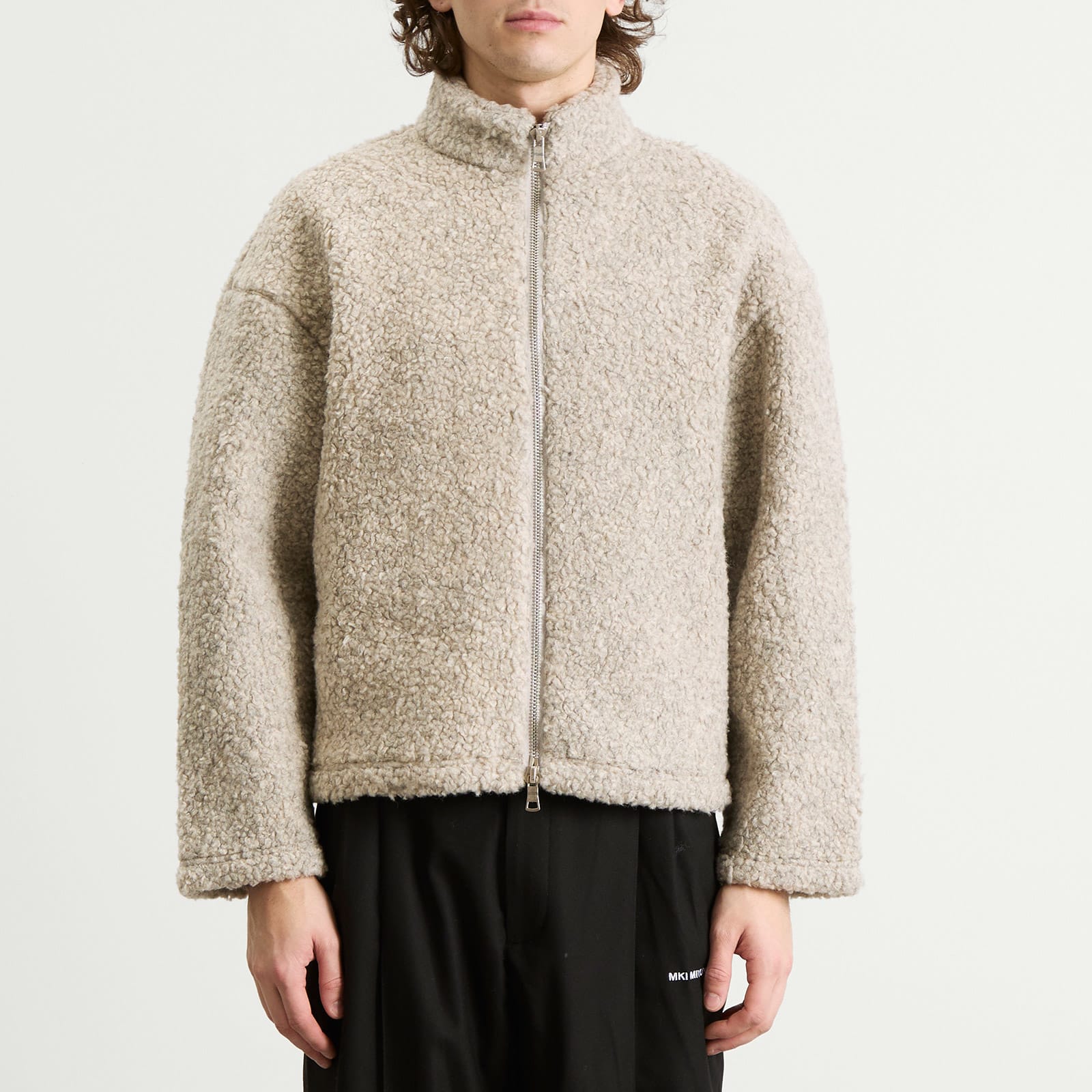 Men's Wool Fleece Track Jacket Oatmeal