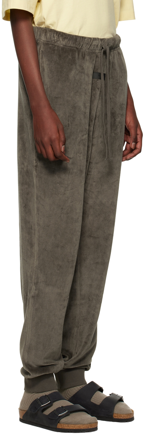 Gray drawstring jogger trousers