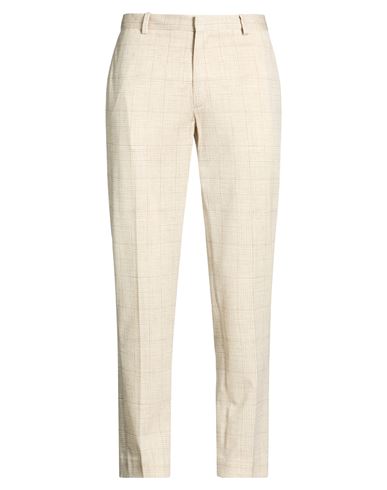 Man Pants Cream Size 34 Cotton, Elastane