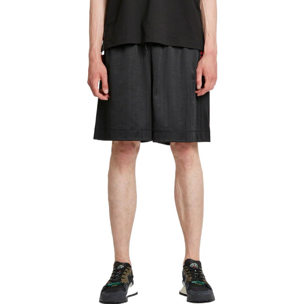 Men's originals x Alexander Wang Crossover Solid Color Lacing Athleisure Casual Sports Shorts Black