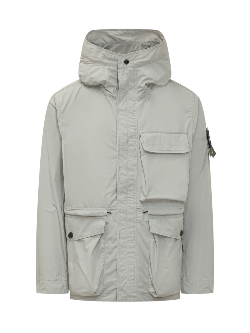 Grey Solid Hood Jacket