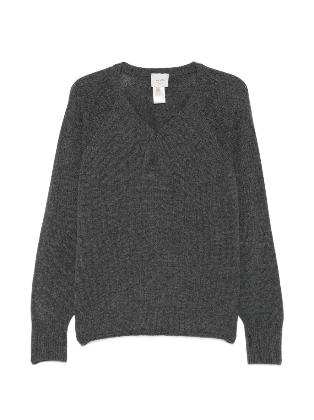 Cashmere V-Neck Sweater — Charcoal grey