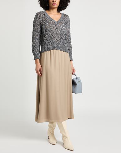 Woman Sweater Slate blue Size 4 Linen, Cotton, Mohair wool, Synthetic fibers, Metallic fiber