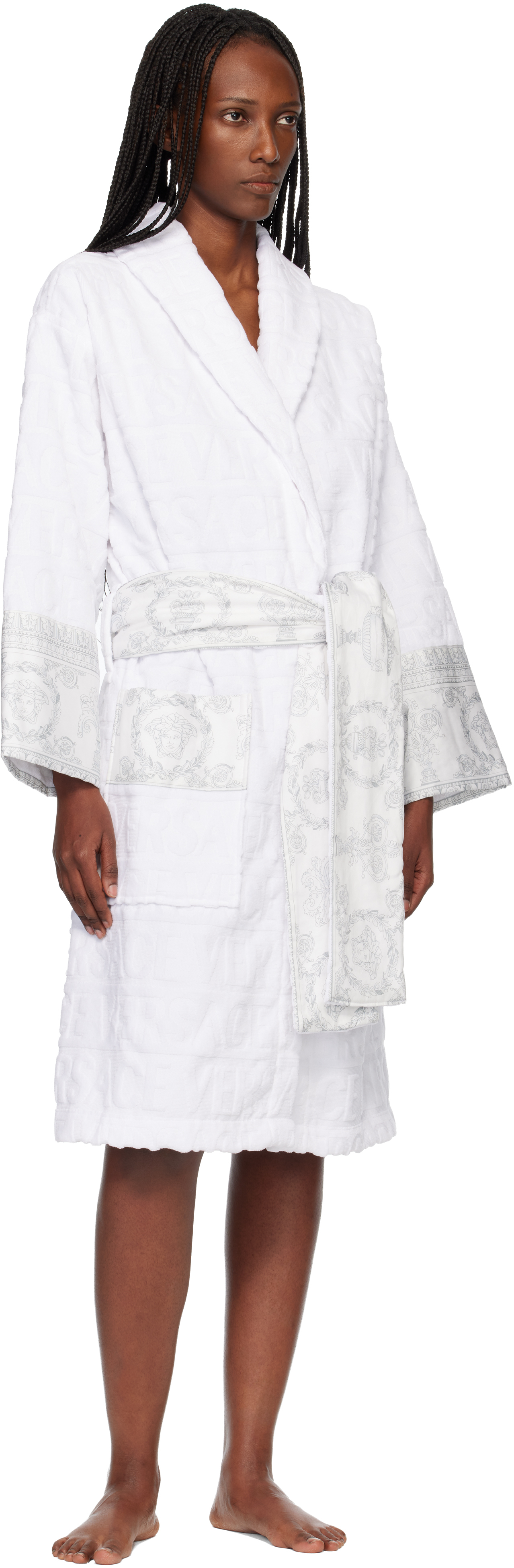 White 'I Heart Baroque' Bathrobe
