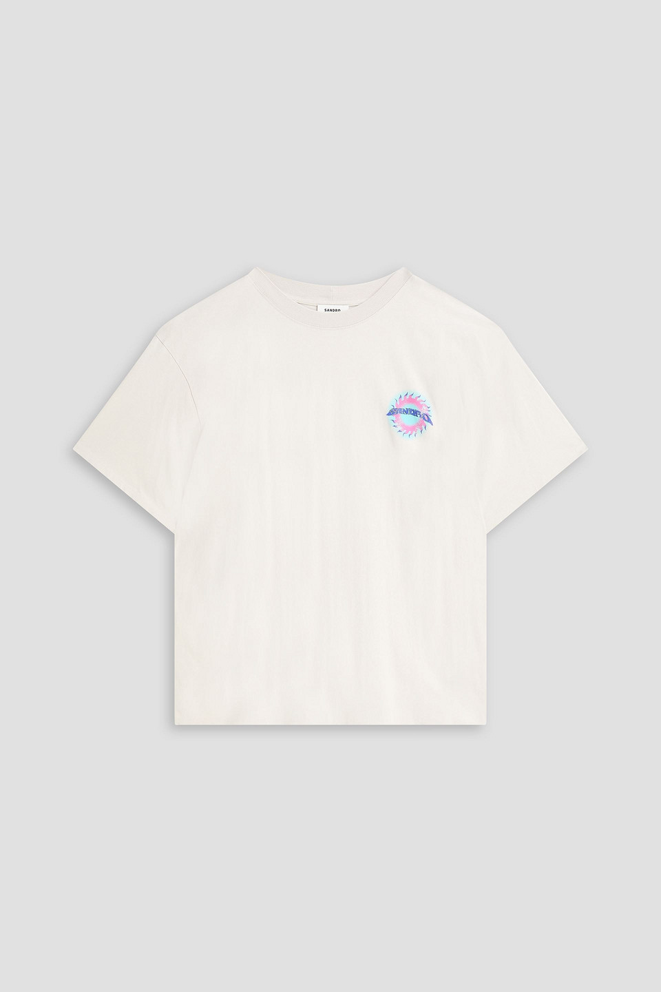 Floral-appliquéd cotton-jersey T-shirt - White - L