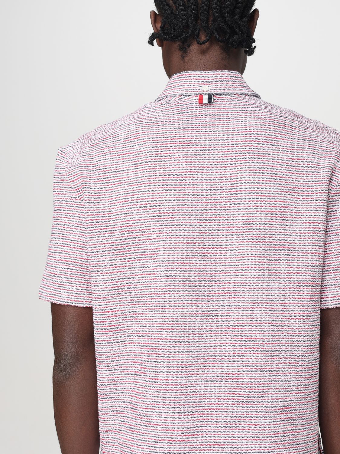 RWB-striped tweed shirt - Red