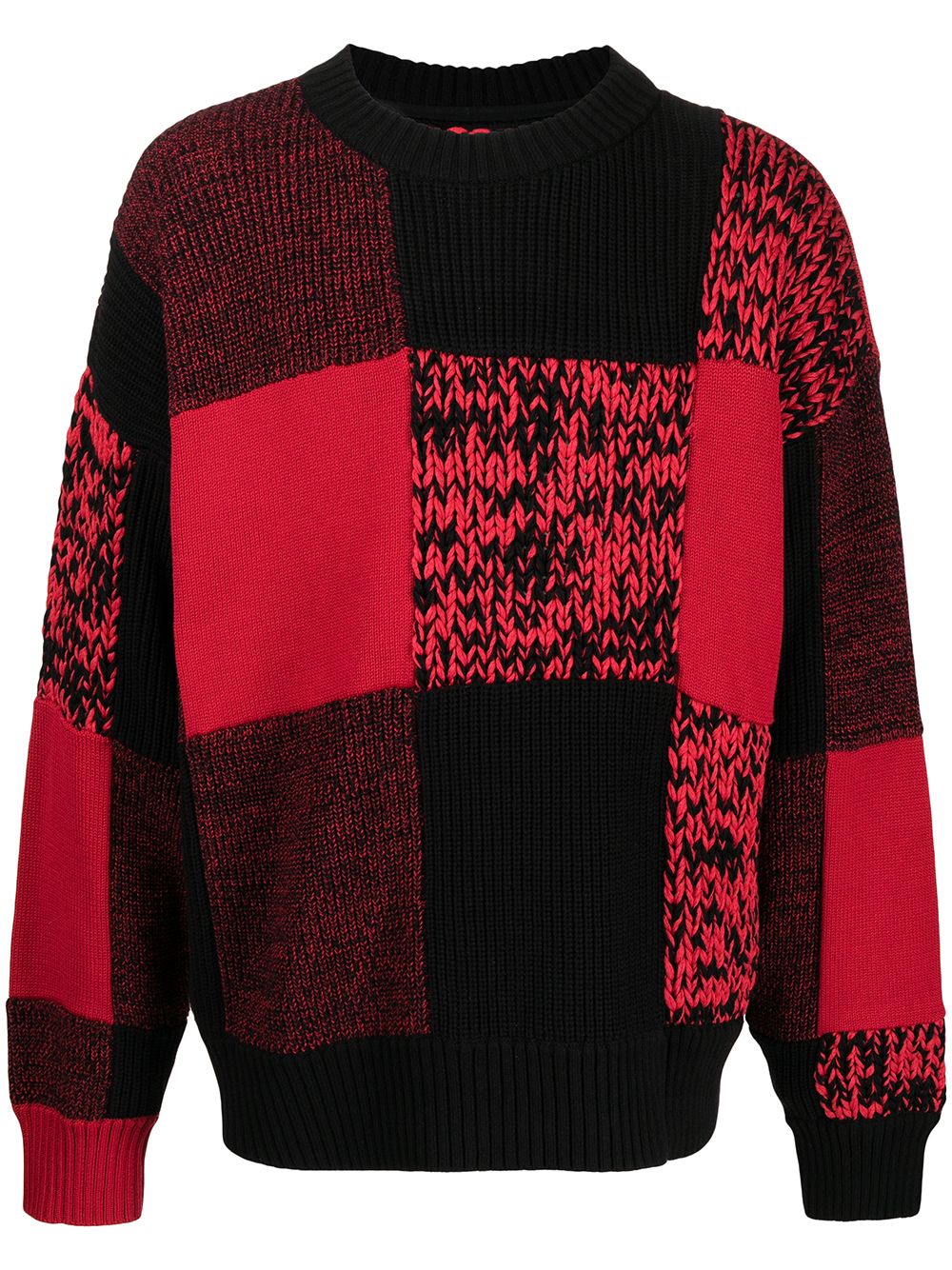 Patchwork crew neck jumper - Green