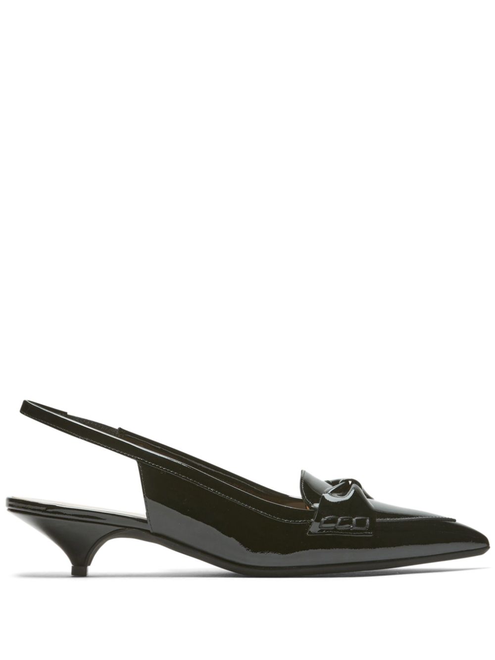 30mm bow-embellished slingback pumps - Black