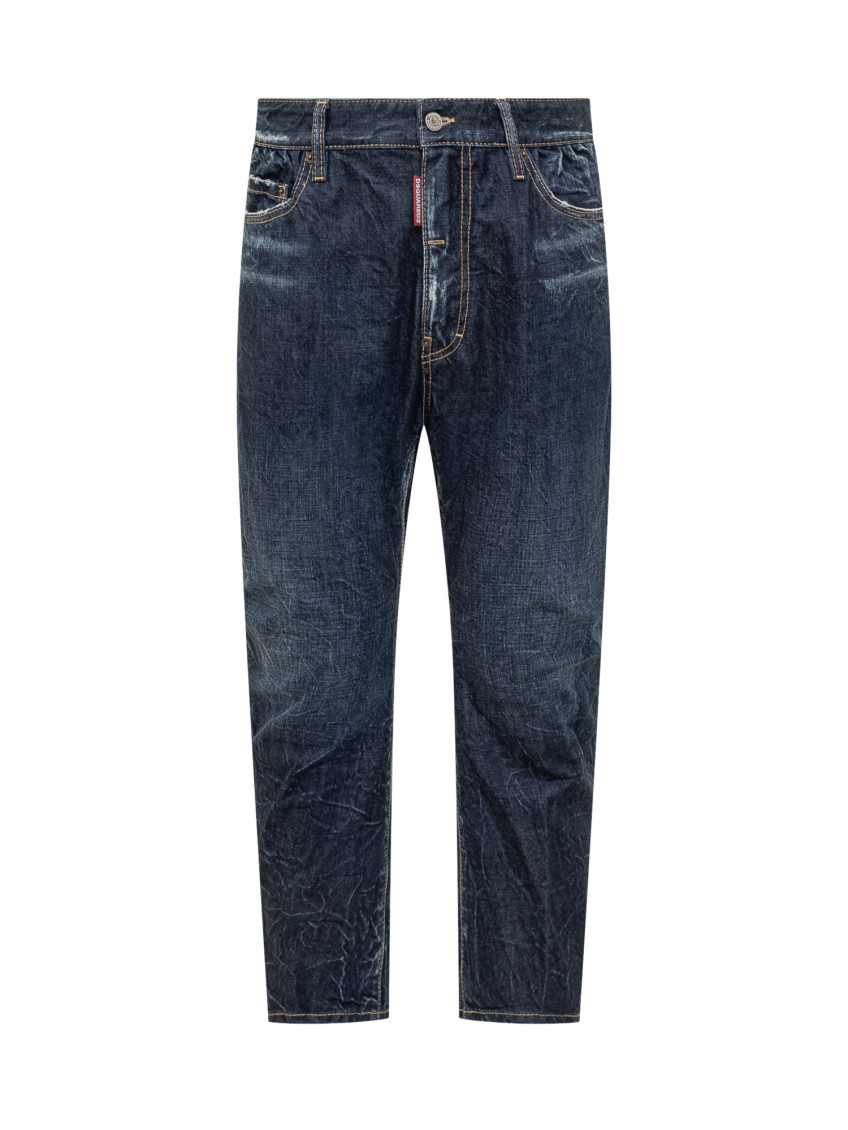 Blue Tapered Mid Rise Jeans