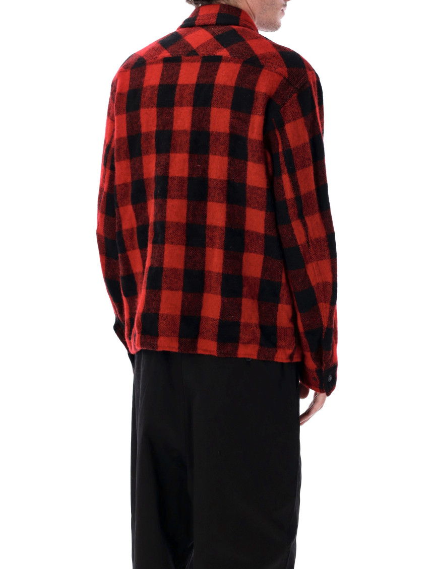 Red Check Zip Front Shirt Jacket