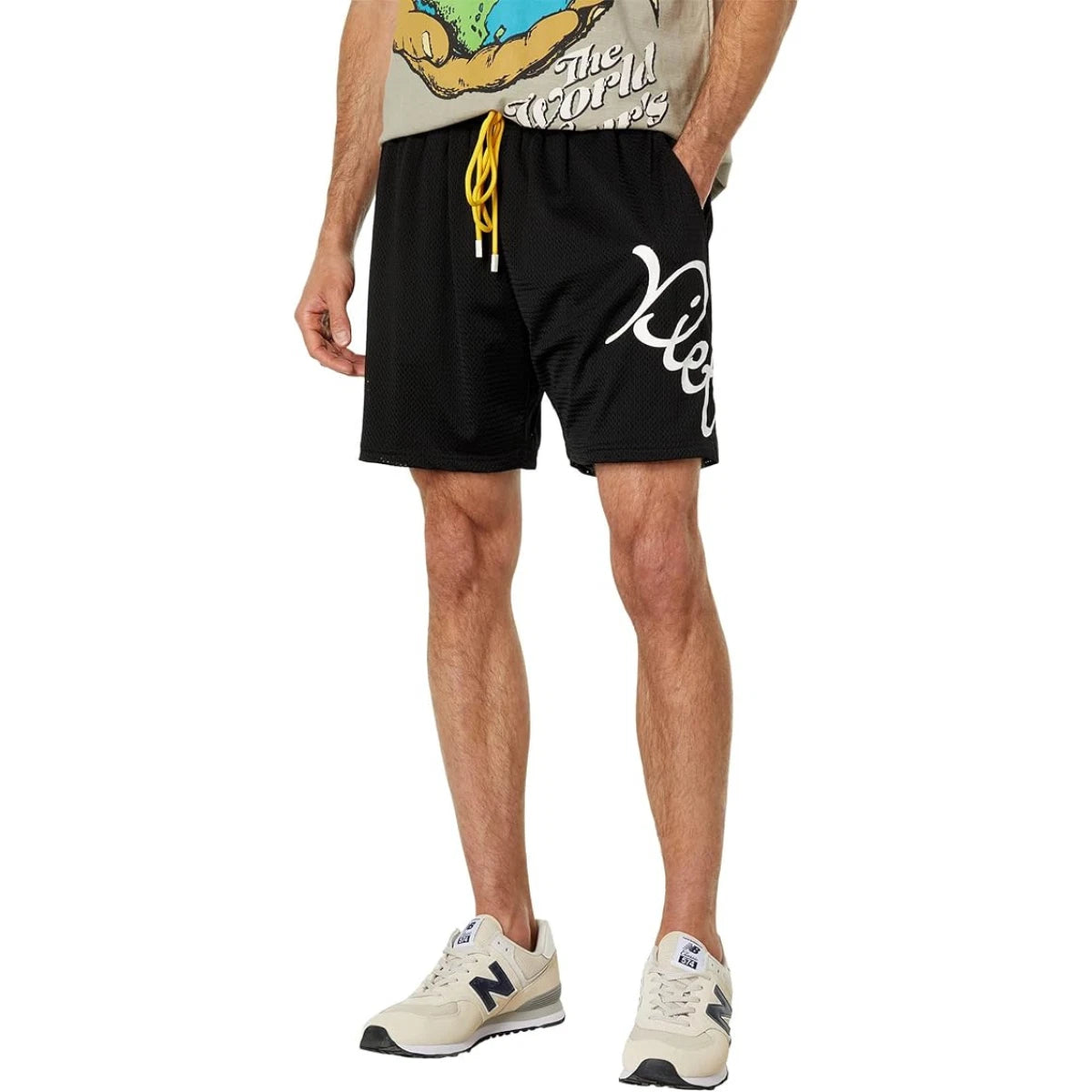 Slant Shorts Mens Black Elastic Waist Performance FROG299