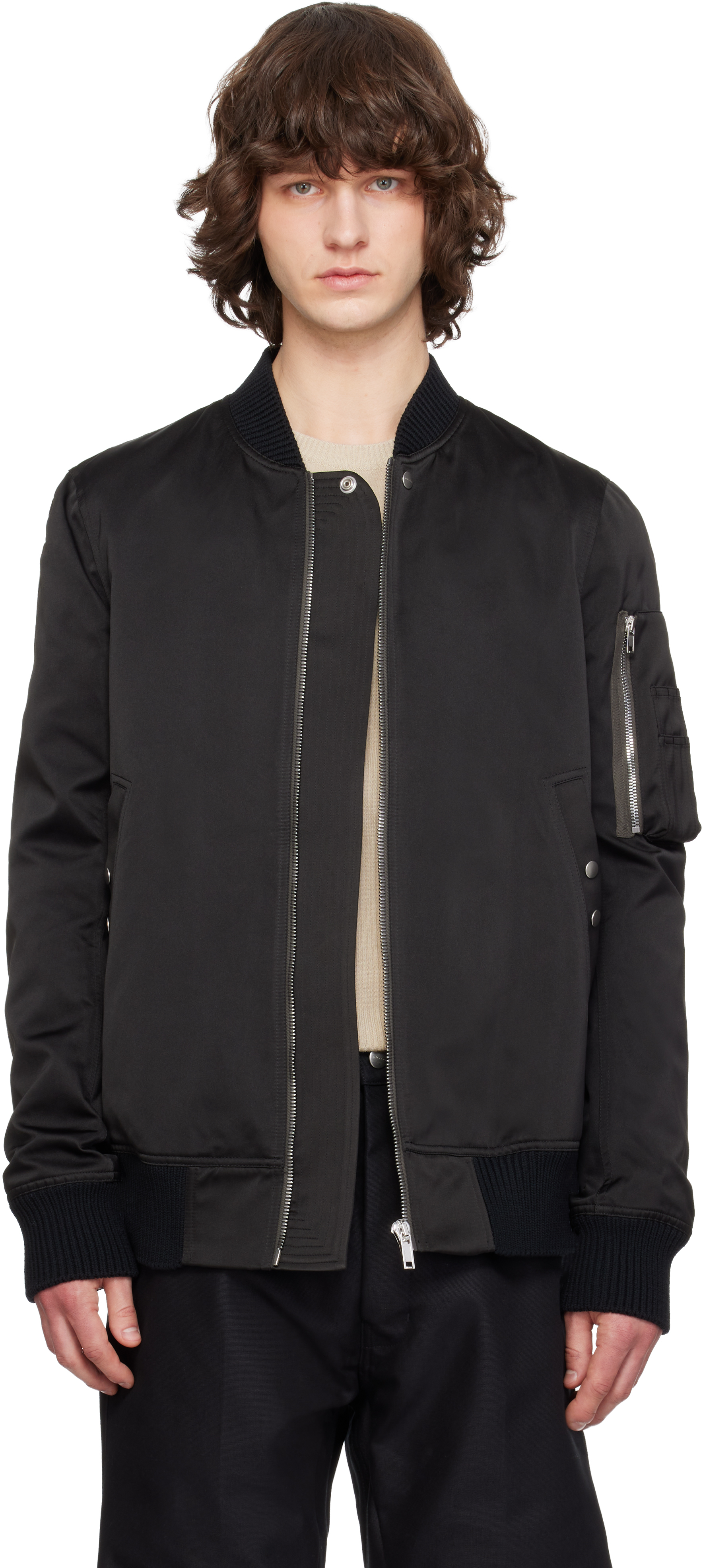 Black Temple Classic Flight Bomber Jacket