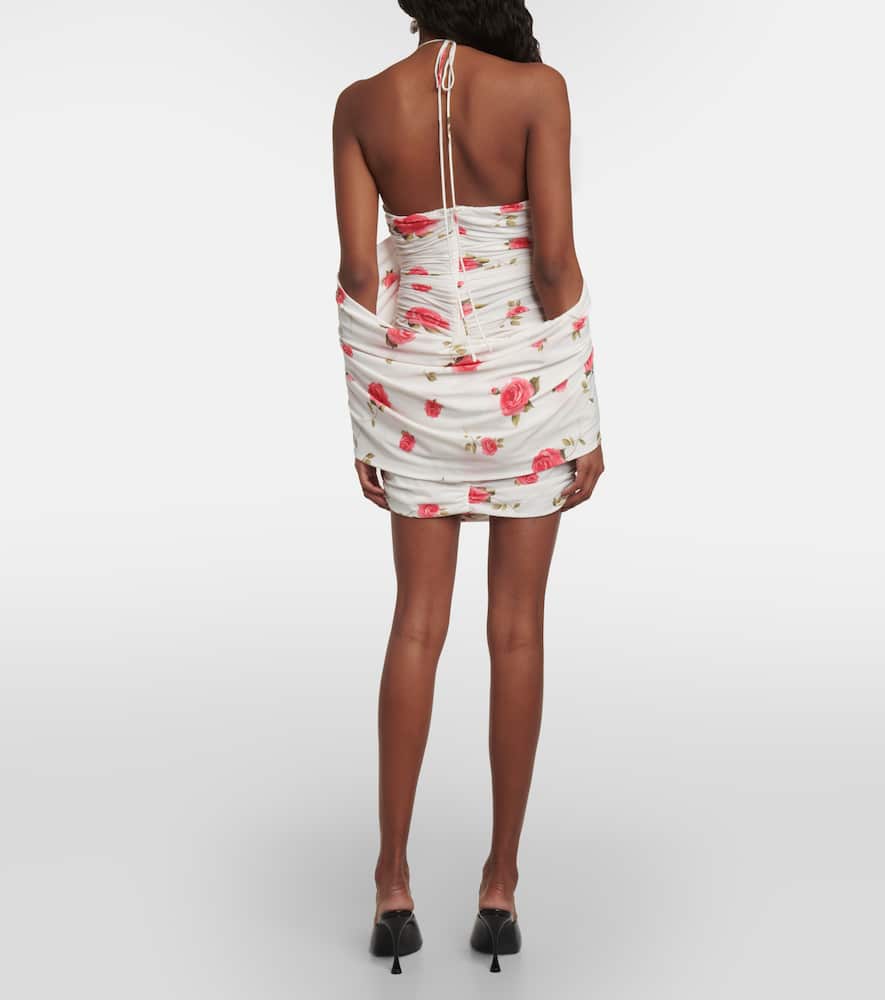 Halterneck ruched minidress