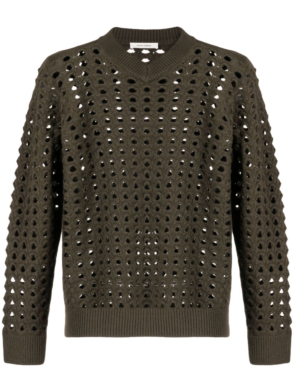 Long-sleeve perforated sweatshirt