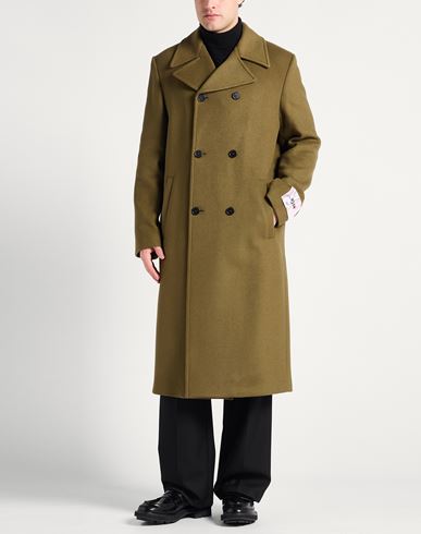 Man Coat Military green Size 38 Virgin Wool, Polyamide