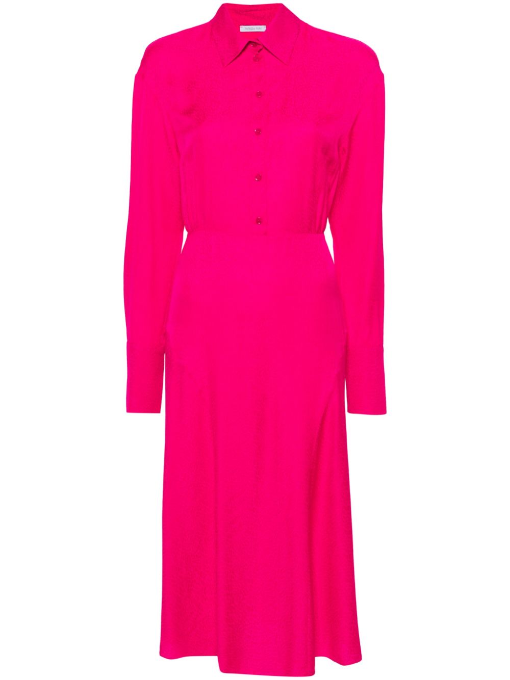 Textured midi shirt dress - Pink