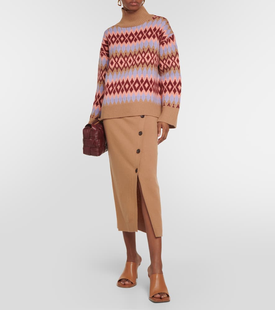 Jardin des Orangers Intarsia wool and cashmere turtleneck sweater
