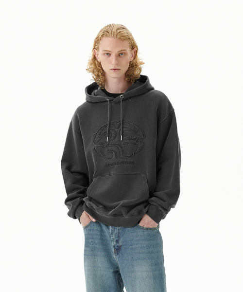 PIGMENT ECLIPSE LOGO HOODIE CHARCOAL