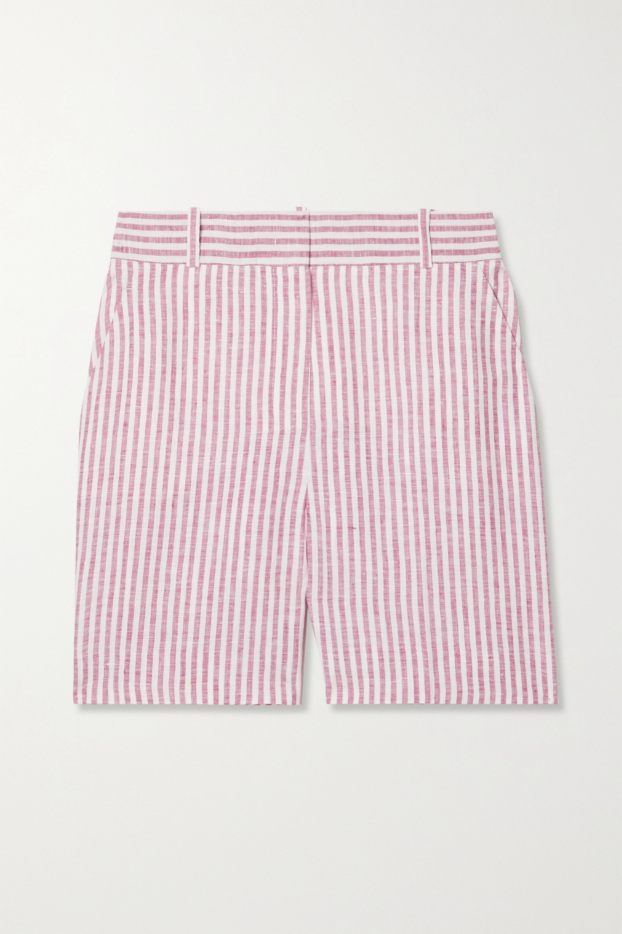 로로피아나 여성 마이애미 스트라이프 리넨 반바지 - 레드 - IT36