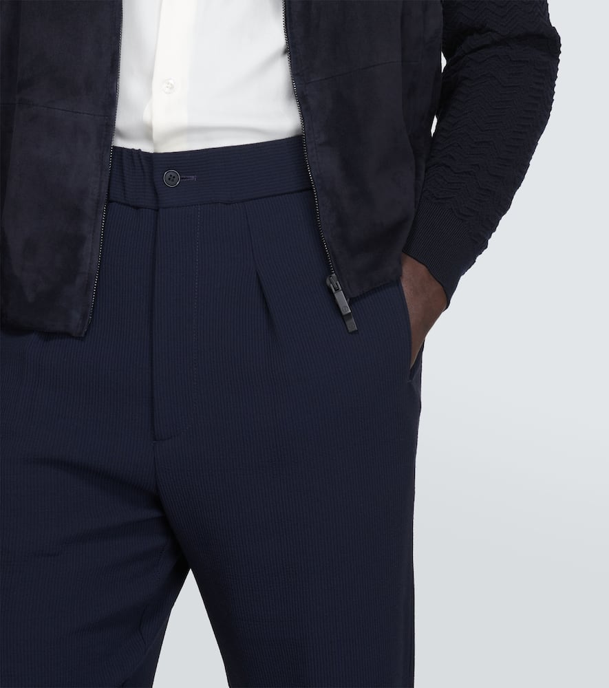 Wool-blend straight pants
