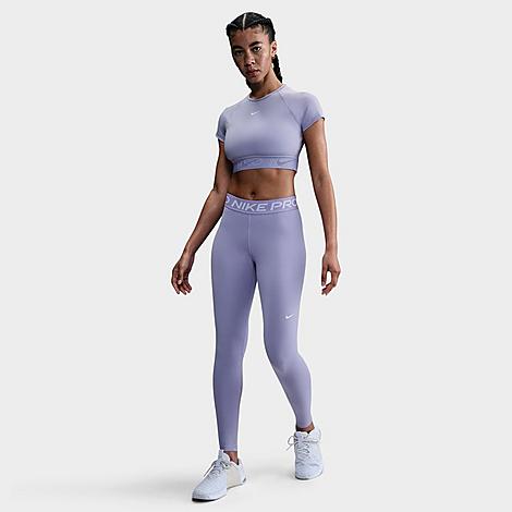 Women's Pro 365 High-Waisted 7/8 Mesh Panel Leggings in LILAC ICE/WHITE