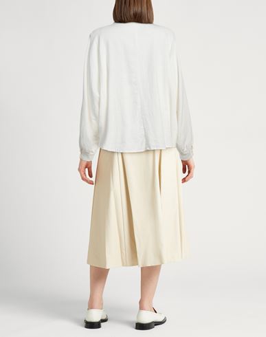 La Semaine Paris Woman Shirt Off white Size 12 Linen, Viscose