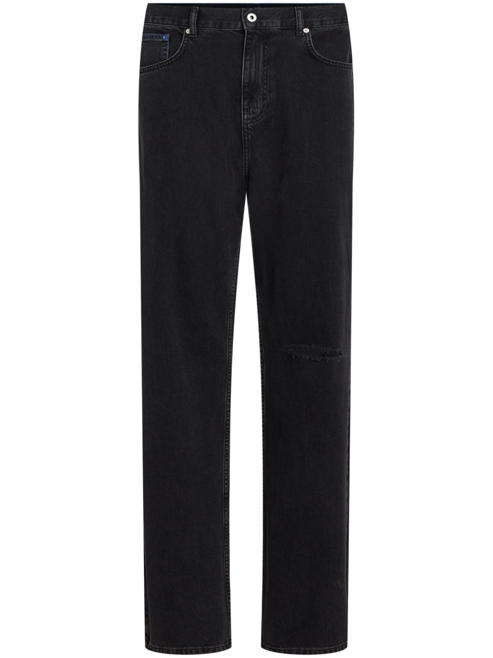 Logo-patch straight-leg jeans - Black